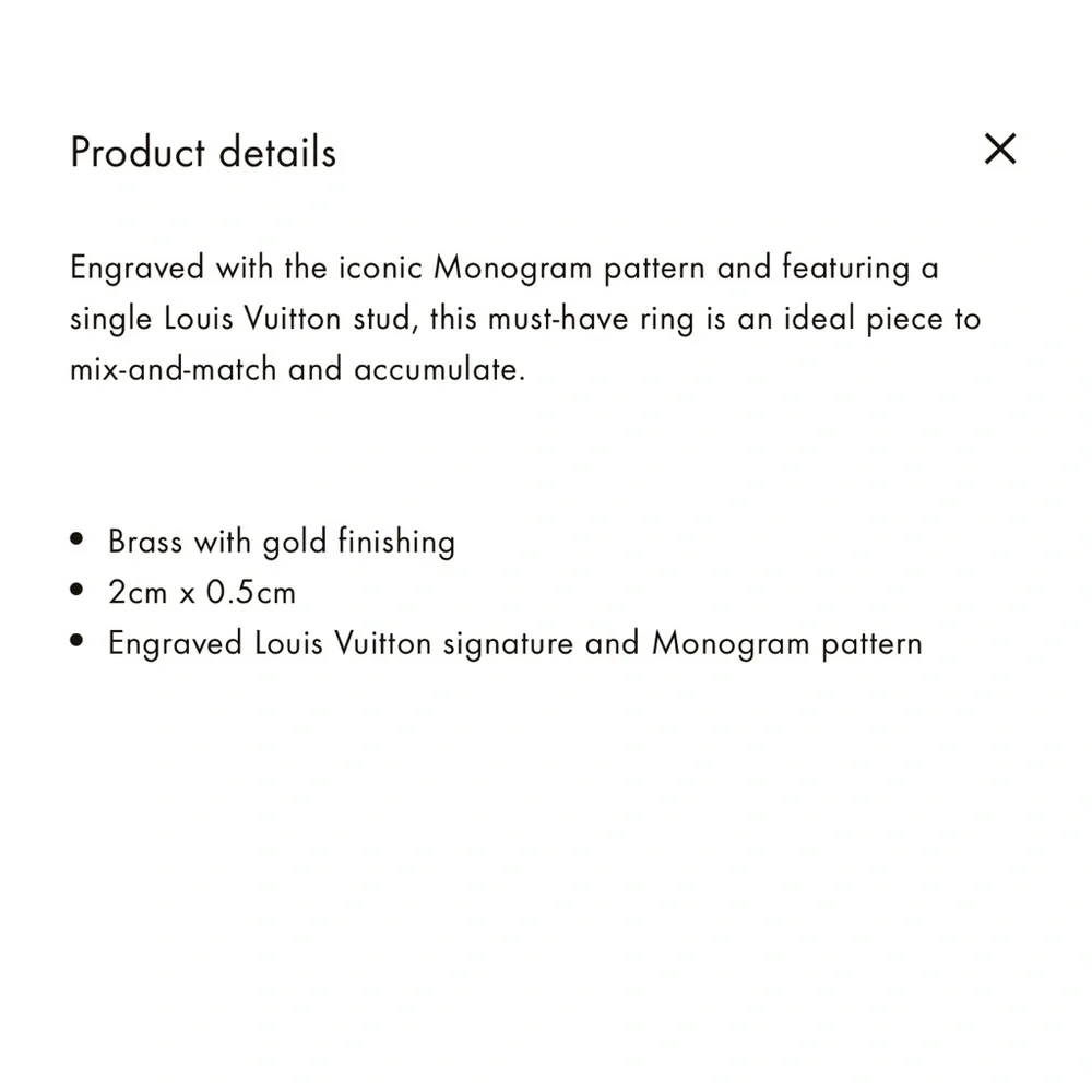 Louis Vuitton Nanogram monogram brass ring💕 - Picture 14 of 14